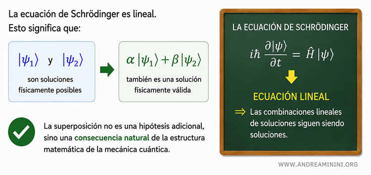 fundamento matemático de la superposición cuántica