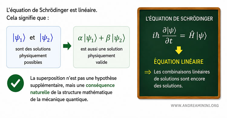 fondement mathématique du principe de superposition quantique