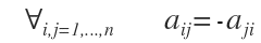 Relación entre los elementos de una matriz antisimétrica