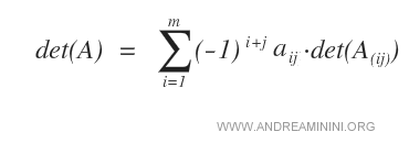fórmula general del desarrollo de Laplace