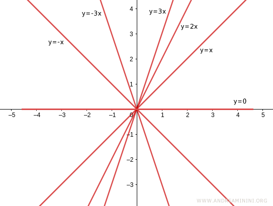 familia de rectas que pasan por el origen