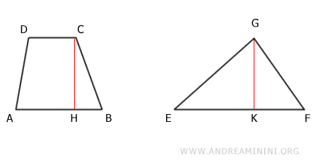 ejemplo de un triángulo y un trapecio