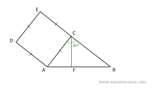 proyección del cateto sobre la hipotenusa