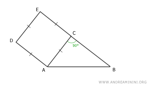 cuadrado construido sobre el cateto