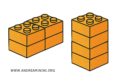 example of different shapes made from the same building blocks
