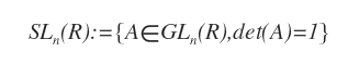 special linear group notation