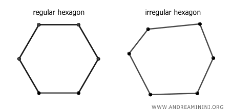 diferencia entre hexágono regular e irregular