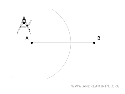 primer arco con centro en A