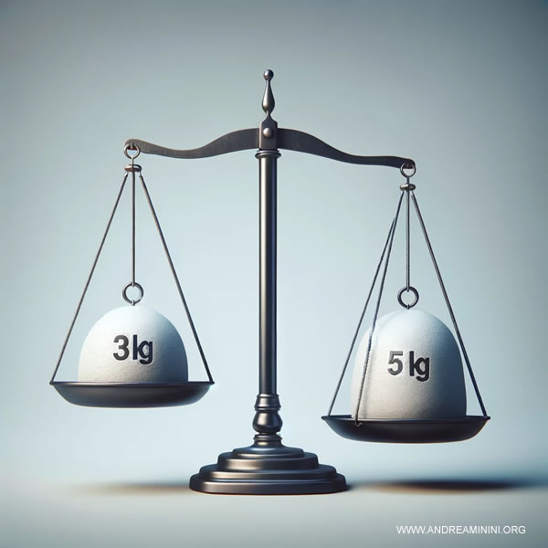 ejemplo de comparación de dos pesos