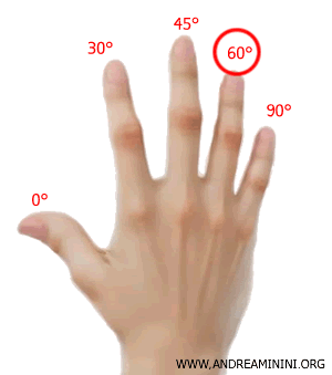 el dedo anular representa 60°