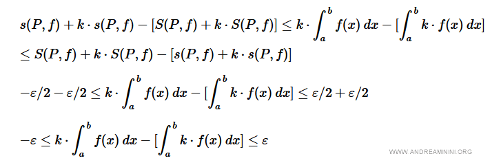 diferencia acotada entre k multiplicado por la integral y la integral de k por f de x