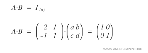 Produit de A par une matrice d’inconnues égal à l’identité