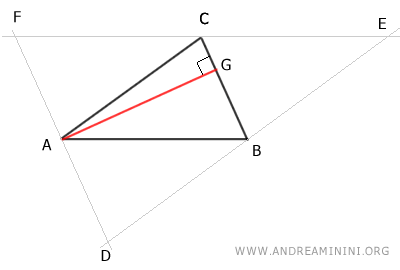 altura del triángulo ABC