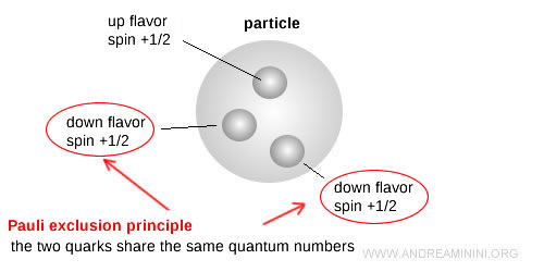 two quarks sharing identical quantum states