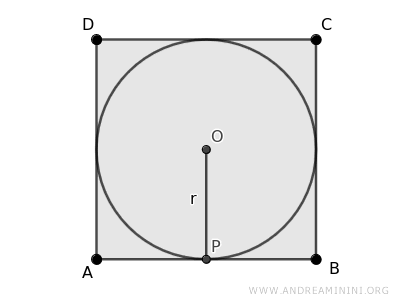 el radio de la circunferencia inscrita