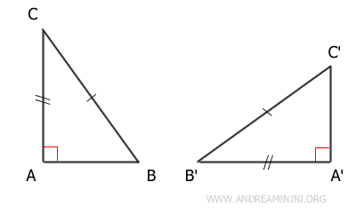 cateto y hipotenusa congruentes