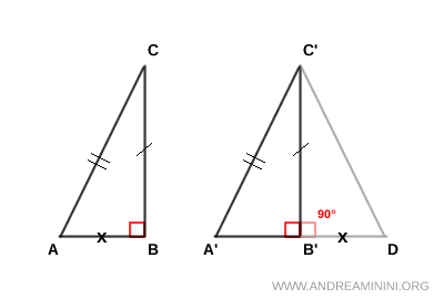 demostración alternativa - construcción del triángulo rectángulo