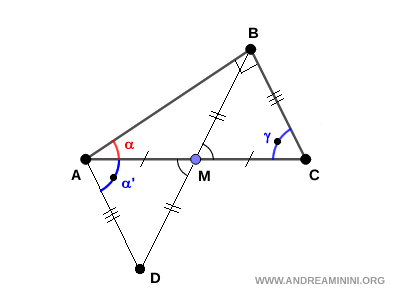 triángulos congruentes ADM y BCM