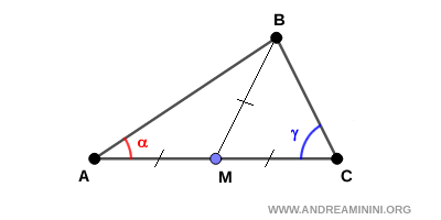 triángulo donde la mediana mide la mitad del lado opuesto