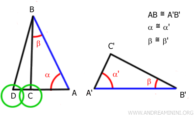 Los lados AD y AC deben ser congruentes