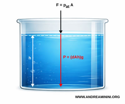 columna de fluido utilizada para deducir la ley hidrost&aacute;tica