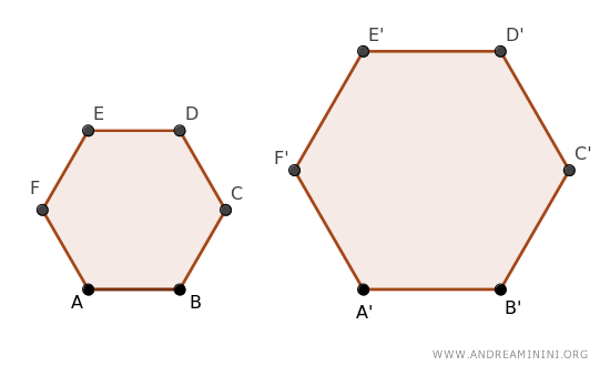 dos hexágonos semejantes