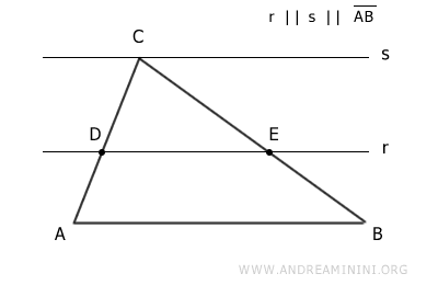 recta s paralela al lado AB