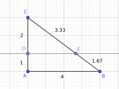 triángulo ABC con recta paralela