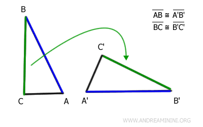 el lado BC es congruente con el lado B'C'
