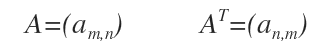 Fórmula de la transpuesta de una matriz